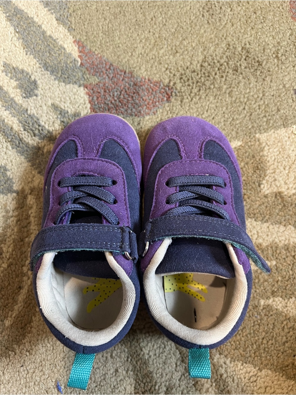 Ten little retro suede sneakers
